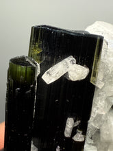 Load image into Gallery viewer, Blue Cap Dark Green Stak Nala Tourmaline on Cleavelandite Matrix – Haramosh Mountains, Pakistan
