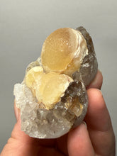 Load image into Gallery viewer, Rare Botryoidal Yellow Fluorite on Quartz Matrix Collector Mineral Specimen – Maharashtra, India