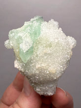 Load image into Gallery viewer, Luminous Mint Apophyllite with Glittering Druzy Sugar Quartz – India