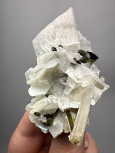 Load image into Gallery viewer, Dark Green Cap Stak Nala Tourmaline on Cleavelandite Matrix – Haramosh Mountains, Pakistan