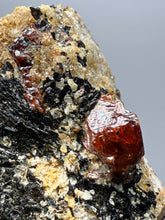 Load image into Gallery viewer, Naturally Faceted Zircon Crystal on Pegmatite–Biotite Matrix • Pakistan Mineral Specimen