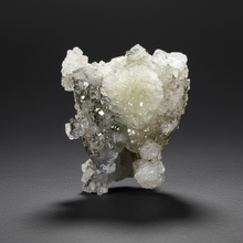 Load image into Gallery viewer, Druzy Apophyllite over Golden Calcite & Black Chalcedony Stalactites | Deccan Traps, Maharashtra, India