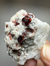 Load image into Gallery viewer, High-Grade Naturally Faceted Red Spessartine Garnet on Matrix — Skardu, Pakistan