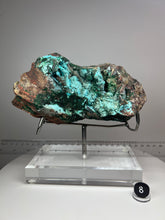 Load image into Gallery viewer, Chrysocolla Druzy Botryoidal Stalactites Pseudomorph after Malachite on Matrix from Congo • Fine Mineral Collector’s Showpiece