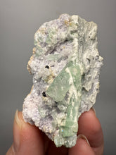 Load image into Gallery viewer, Light Purple Lepidolite with Light Green Tourmaline on Matrix – Pakistan Mineral Specimen | Collector Grade