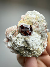 Load image into Gallery viewer, High-Grade Naturally Faceted Red Spessartine Garnet on Matrix — Skardu, Pakistan