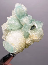 Load image into Gallery viewer, Luminous Mint Apophyllite with Glittering Druzy Sugar Quartz – India