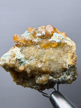 Load image into Gallery viewer, Hessonite Garnet Cluster on Matrix – Natural Collector Specimen from Pakistan | High-Grade Orange-Red Garnet Crystals