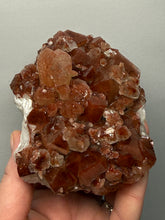 Load image into Gallery viewer, Rare Red Apophyllite + Druzy Red Stilbite Flowers — Deccan Traps, India
