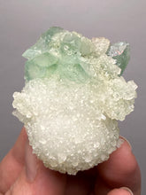 Load image into Gallery viewer, Luminous Mint Apophyllite with Glittering Druzy Sugar Quartz – India