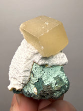 Load image into Gallery viewer, Rare Druzy Golden “Diamond” Calcite on Zeolite Matrix — Maharashtra, India | Collector Cabinet Specimen