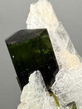Load image into Gallery viewer, Deep Green Stak Nala Tourmaline with Cleavelandite – Haramosh Mountains, Pakistan | Thumbnail Specimen