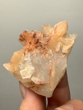 Load image into Gallery viewer, Red Heulandite on
Pink Stilbite with Druzy Frosted Optical Calcite — India Zeolite Specimen