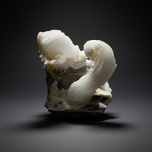 Load image into Gallery viewer, RARE COMBO Moroccan Ram’s Horn Selenite (Gypsum) with Yellow Botryoidal Fluorite Display Specimen