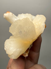 Load image into Gallery viewer, Cream Stilbite Flower on
Orange Heulandite Zeolite Cluster – India (Collector Mineral Specimen)