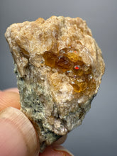 Load image into Gallery viewer, Hessonite Garnet Cluster on Matrix – Natural Collector Specimen from Pakistan | High-Grade Orange-Red Garnet Crystals