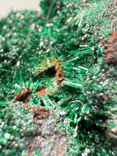 Load image into Gallery viewer, Brochantite Collector Mineral Specimen – Vivid Green Copper Crystals from Morocco