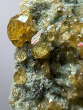 Load image into Gallery viewer, Hessonite Garnet Cluster on Matrix – Natural Collector Specimen from Pakistan | High-Grade Orange-Red Garnet Crystals