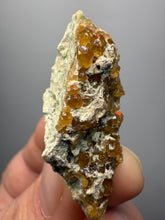 Load image into Gallery viewer, Hessonite Garnet Cluster on Matrix – Natural Collector Specimen from Pakistan | High-Grade Orange-Red Garnet Crystals