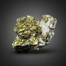 Load image into Gallery viewer, 3.8” New Find: Huanzala Mine Peru Sphalerite + Chalcopyrite + Apatite + Calcite + Quartz | Collector Display Specimen