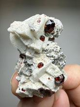 Load image into Gallery viewer, High-Grade Naturally Faceted Red Spessartine Garnet on Matrix — Skardu, Pakistan
