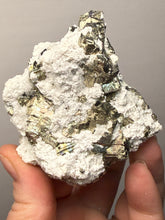 Load image into Gallery viewer, 2.9” New Find: Huanzala Mine Peru Sphalerite + Chalcopyrite + Apatite + Calcite + Quartz | Collector Display Specimen