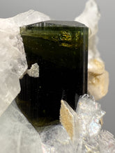 Load image into Gallery viewer, Green Cap Dark Green Stak Nala Tourmaline on Cleavelandite on Matrix – Haramosh Mountains, Pakistan