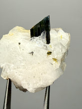 Load image into Gallery viewer, Dark Green Cap Stak Nala Tourmaline and Cleavelandite – Haramosh Mountains, Pakistan | Thumbnail Specimen