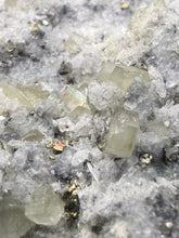 Load image into Gallery viewer, 3.8” New Find: Huanzala Mine Peru Sphalerite + Chalcopyrite + Apatite + Calcite + Quartz | Collector Display Specimen
