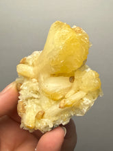 Load image into Gallery viewer, High-Grade Golden Calcite on Golden Stilbite — Maharashtra, India (Collector Cabinet Specimen)