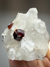 Load image into Gallery viewer, High-Grade Naturally Faceted Red Spessartine Garnet on Matrix — Skardu, Pakistan
