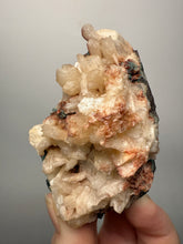 Load image into Gallery viewer, Shiny Peach Stilbite on Druzy Red Heulandite – High-Grade Collector Mineral Specimen from India