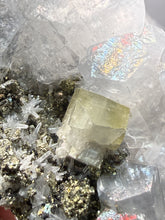 Load image into Gallery viewer, 4.5” New Find: Huanzala Mine Peru Sphalerite + Chalcopyrite + Apatite + Calcite + Quartz | Collector Display Specimen