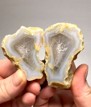 Load image into Gallery viewer, Indonesian Sumatra Agate Pair – Vibrant Banded Chalcedony with Rich Color Zoning and Quartz| Ethical Lapidary & Collector Display Specimens