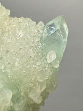 Load image into Gallery viewer, Luminous Mint Apophyllite with Glittering Druzy Sugar Quartz – India