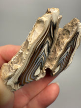 Load image into Gallery viewer, High-Grade Indonesian Sumatra Agate Pair – Vibrant Banded Chalcedony with Rich Color Zoning | Ethical Lapidary & Collector Display Specimens