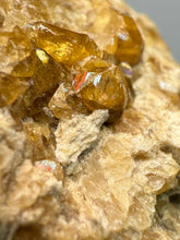 Load image into Gallery viewer, Hessonite Garnet Cluster on Matrix – Natural Collector Specimen from Pakistan | High-Grade Orange-Red Garnet Crystals