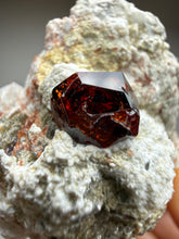 Load image into Gallery viewer, High-Grade Naturally Faceted Red Spessartine Garnet on Matrix — Skardu, Pakistan