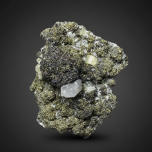 Load image into Gallery viewer, 4.8” New Find: Huanzala Mine Peru Sphalerite + Chalcopyrite + Apatite + Calcite + Quartz | Collector Display Specimen