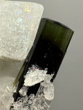 Load image into Gallery viewer, Blue and Green Cap Stak Nala Tourmaline w Double Terminated Quartz on Cleavelandite Matrix – Haramosh Mountains, Pakistan