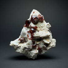 Load image into Gallery viewer, High-Grade Naturally Faceted Red Spessartine Garnet on Matrix — Skardu, Pakistan