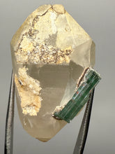 Load image into Gallery viewer, Vibrant Green Tourmaline on Quartz Matrix– Pegmatite Mineral Specimen from Pakistan