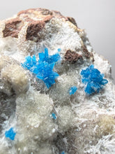 Load image into Gallery viewer, Rare Electric Blue Pentagonite on Druzy Matrix – Collector Mineral Specimen | India