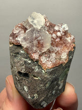 Load image into Gallery viewer, Pink Apophyllite on Red & Green Heulandite – Deccan Traps, Maharashtra, India