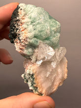 Load image into Gallery viewer, High-Grade Gemmy Green Apophyllite on White Stilbite | Deccan Traps, Maharashtra, India