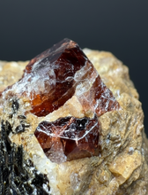 Load image into Gallery viewer, Naturally Faceted Zircon Crystal on Pegmatite–Biotite Matrix • Pakistan Mineral Specimen