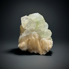 Load image into Gallery viewer, High-Grade Light Green Apophyllite on Pink Stilbite Zeolite | Indian Collector Mineral Specimen