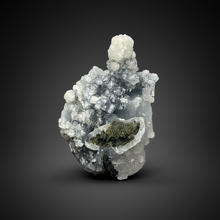 Load image into Gallery viewer, Druzy Apophyllite over Golden Calcite & Black Chalcedony Stalactites | Deccan Traps, Maharashtra, India