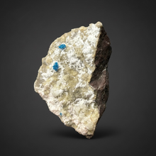 Load image into Gallery viewer, Rare Electric Blue Pentagonite on Druzy Matrix – Collector Mineral Specimen | India