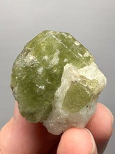 Load image into Gallery viewer, Electric Green Diopside on Quartz – Collector Mineral Specimen (Gilgit-Baltistan) Pakistan